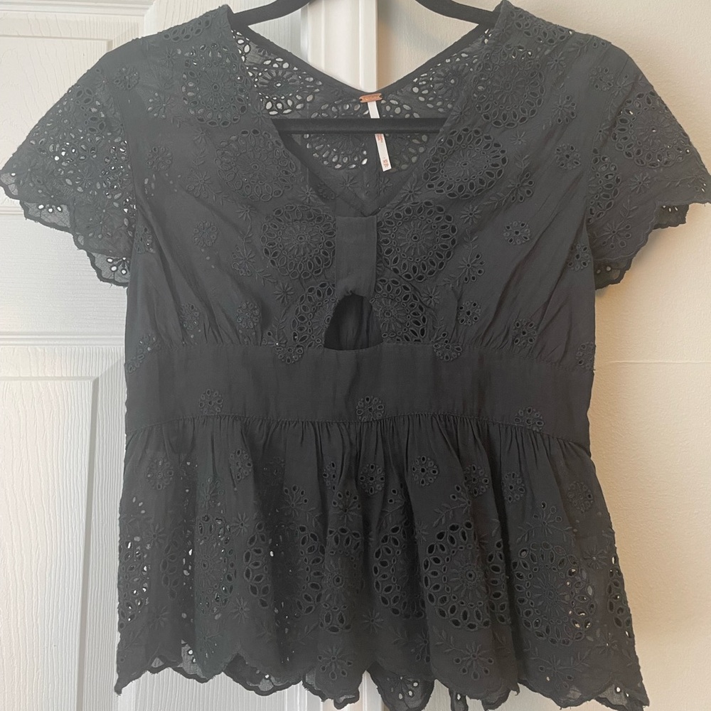 Free People Eyelet Blouse Top